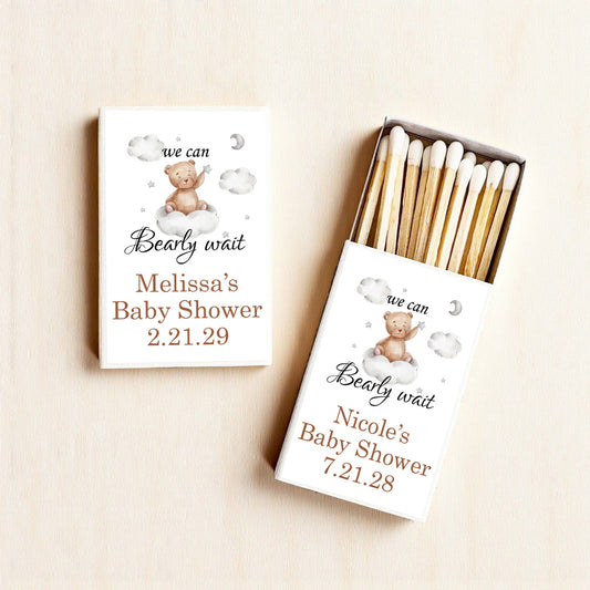 We Can Bearly Wait Personalized Matches (Set of 50)