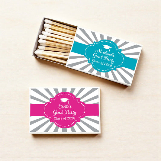 Graduation Cap Personalized Matches (Set of 50)