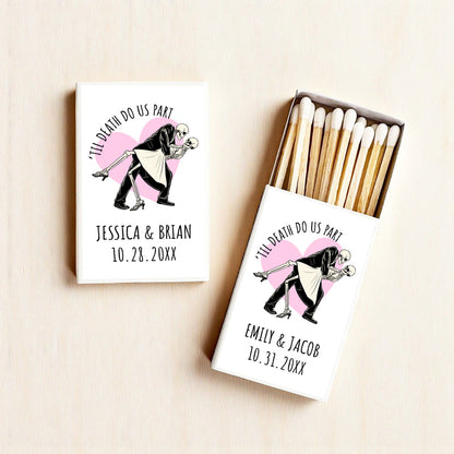 Til Death Do Us Part Personalized Matches (Set of 50)