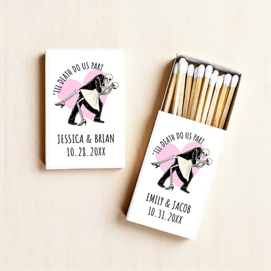 Til Death Do Us Part Personalized Matches (Set of 50)
