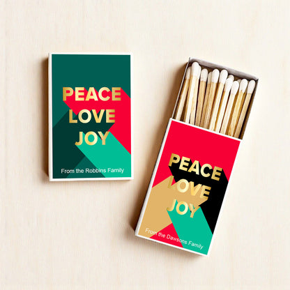 Peace Love Joy Personalized Matches (Set of 50)