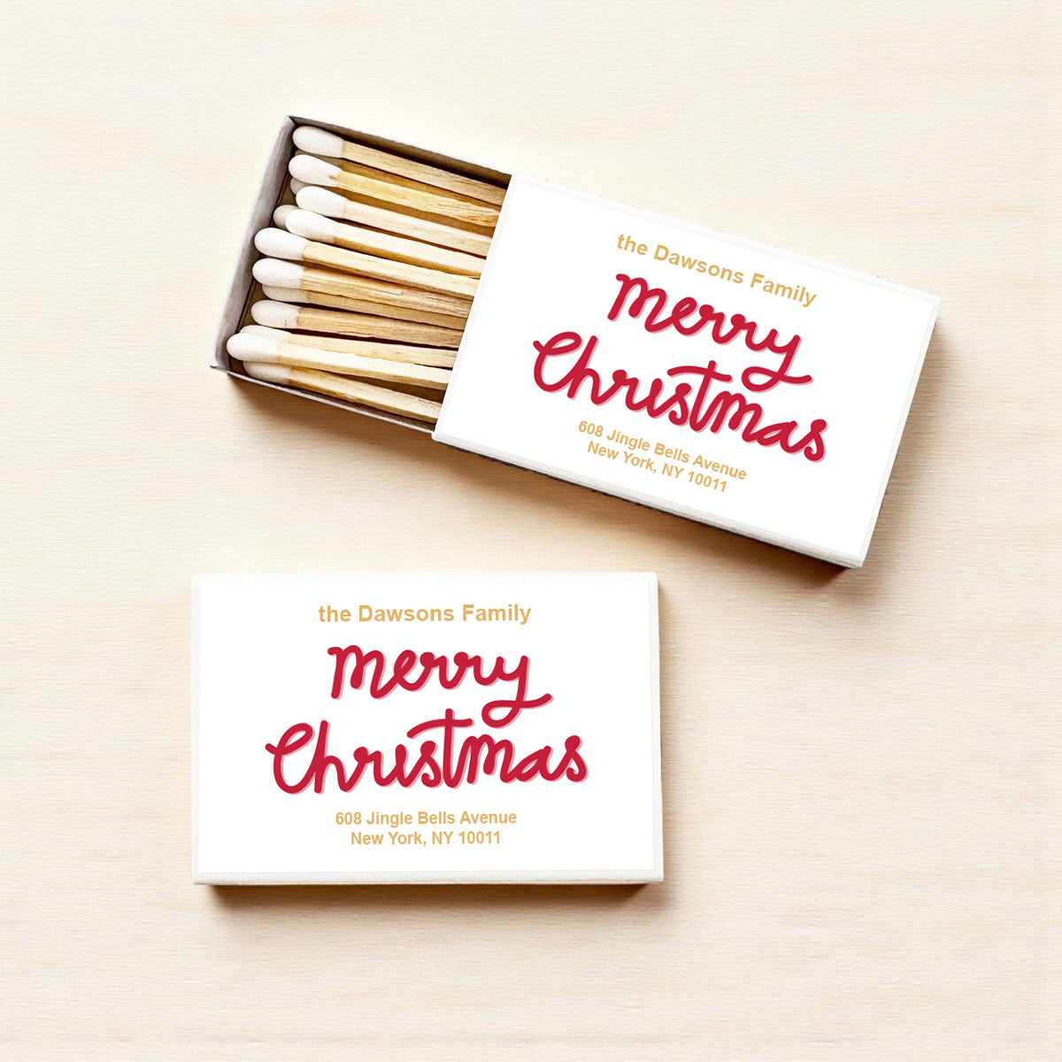 Merry Christmas Personalized Matches (Set of 50)