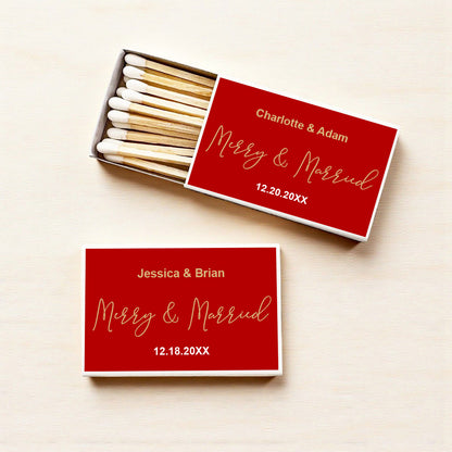 Merry & Married Personalized Matches (Set of 50)
