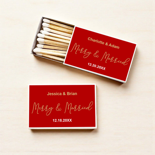 Merry & Married Personalized Matches (Set of 50)