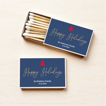 Happy Holidays Personalized Matches (Set of 50)
