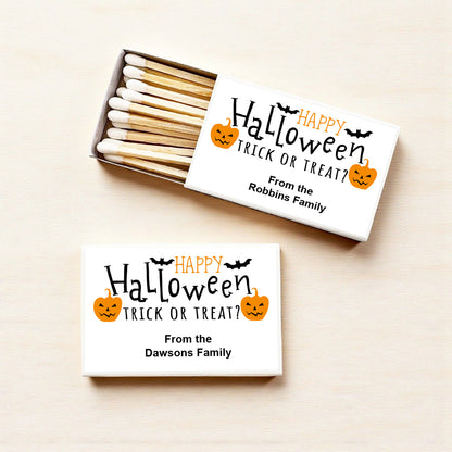 Happy Halloween Trick Or Treat Personalized Matches (Set of 50)