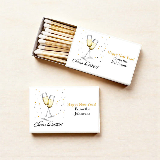 Cheers To New Year Personalized Matches (Set of 50)