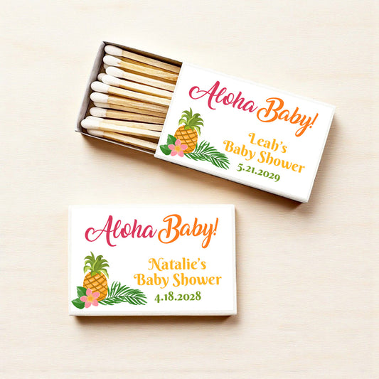 Aloha Baby Personalized Matches (Set of 50)
