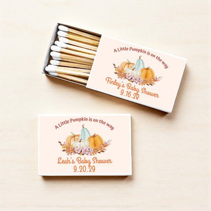 A Little Pumpkin Is On The Way Personalized Matches (Set of 50)