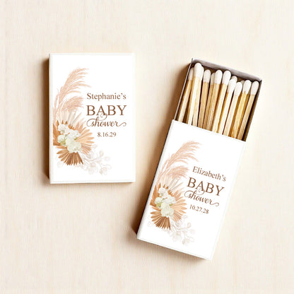 Boho Baby Shower Personalized Matches (Set of 50)