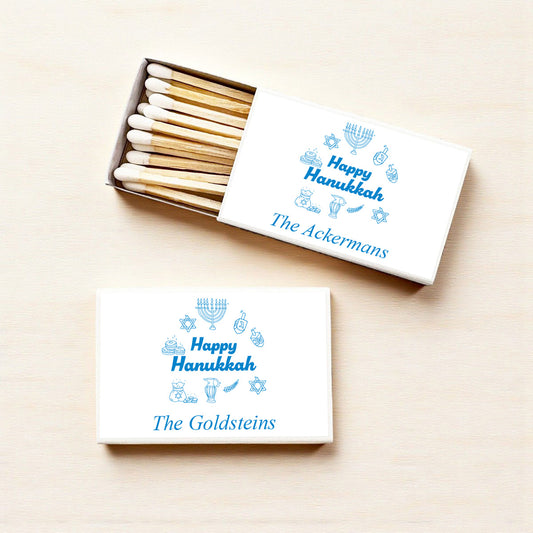 Happy Hanukkah Drawing Personalized Matches (Set of 50)