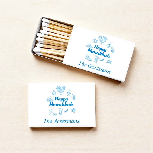 Happy Hanukkah Drawing Personalized Matches (Set of 50)