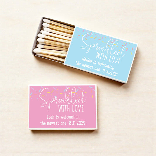 Sprinkled With Love Personalized Matches (Set of 50)