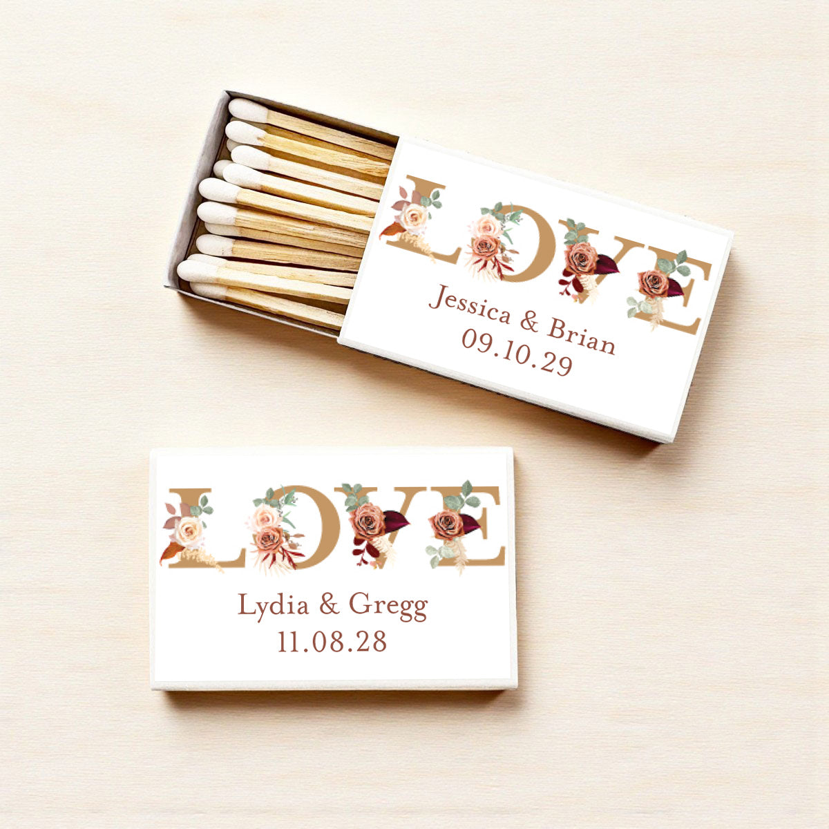 LOVE Fall Personalized Matches (Set of 50)