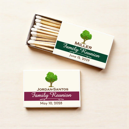 Family Reunion Tree Personalized Matches (Set of 50)
