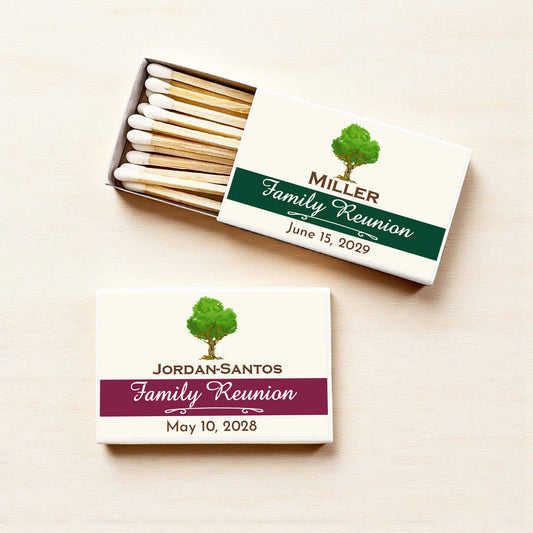 Family Reunion Tree Personalized Matches (Set of 50)
