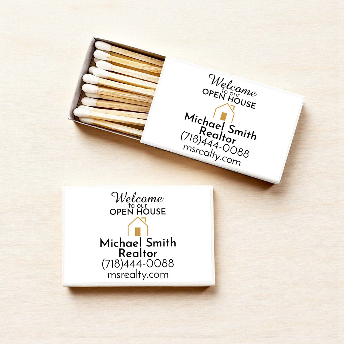 Welcome To Our Open House Personalized Matches (Set of 50)