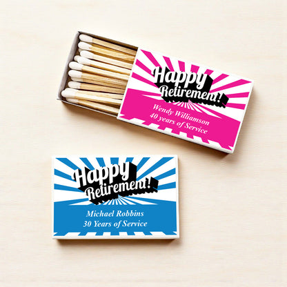 Happy Retirement Personalized Matches (Set of 50)