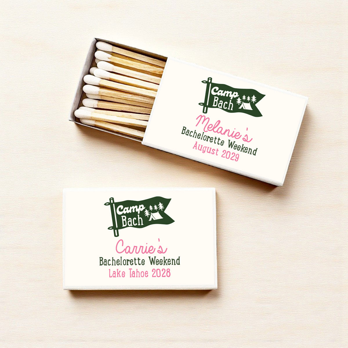 Camp Bach Personalized Matches (Set of 50)