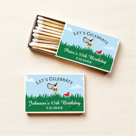Golf Birthday Party Personalized Matches (Set of 50)
