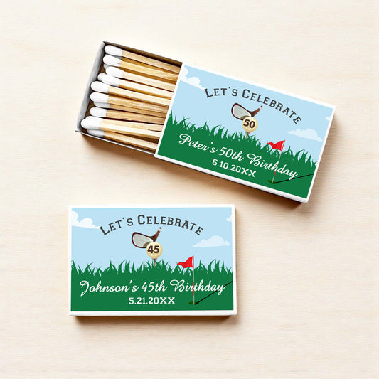 Golf Birthday Party Personalized Matches (Set of 50)
