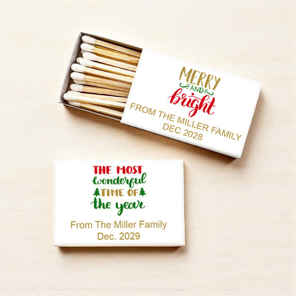 Holiday Christmas Personalized Matches (Set of 50)