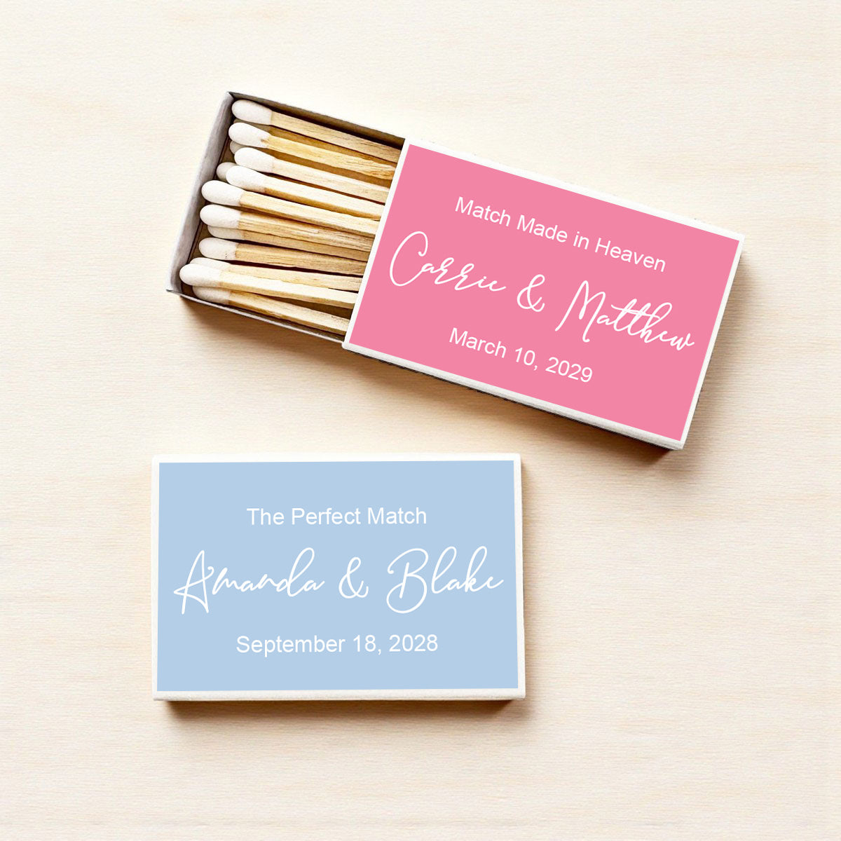 Couple Names Personalized Matches (Set of 50)