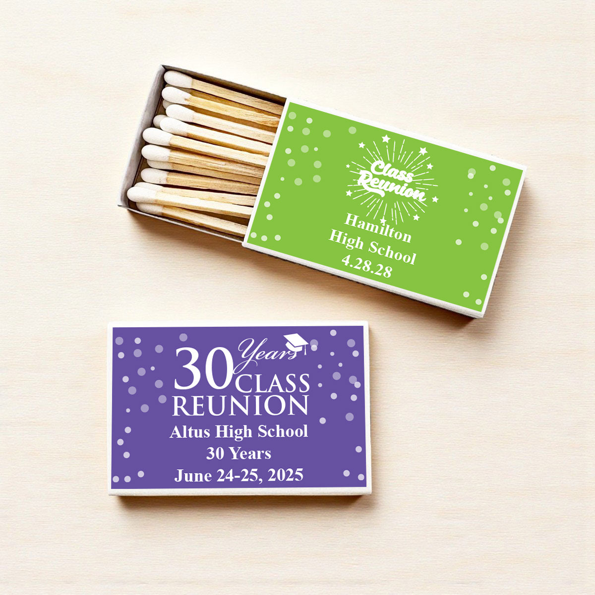 Class Reunion Personalized Matches (Set of 50)
