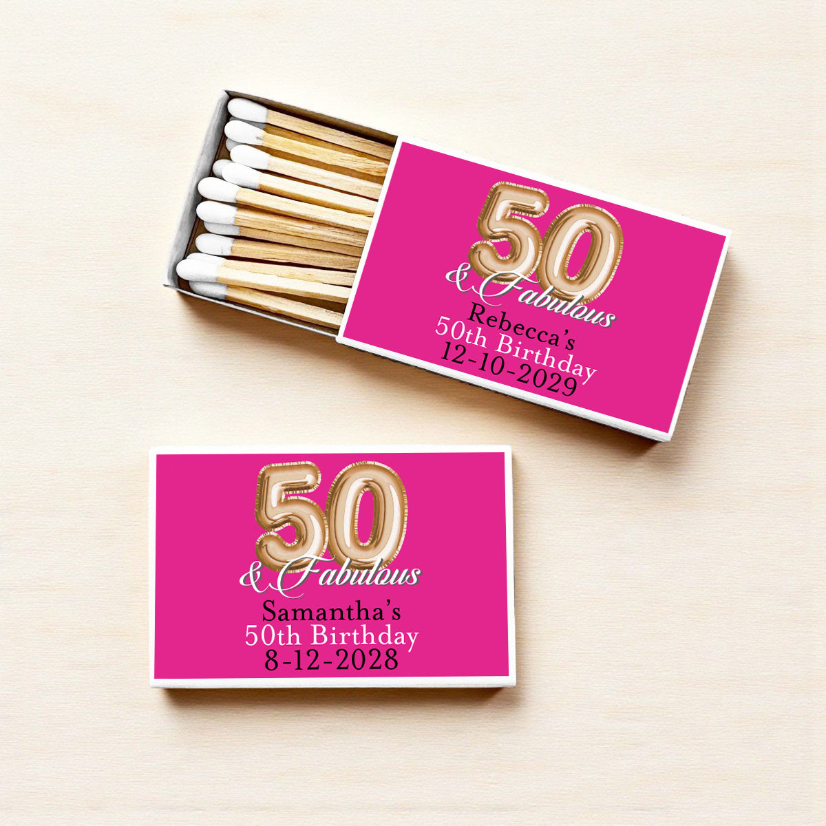 Age & Fabulous Personalized Matches (Set of 50)