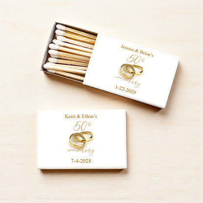 Wedding Anniversary Personalized Matches (Set of 50)