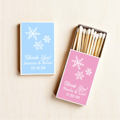 Snowflakes Personalized Matches (Set of 50)