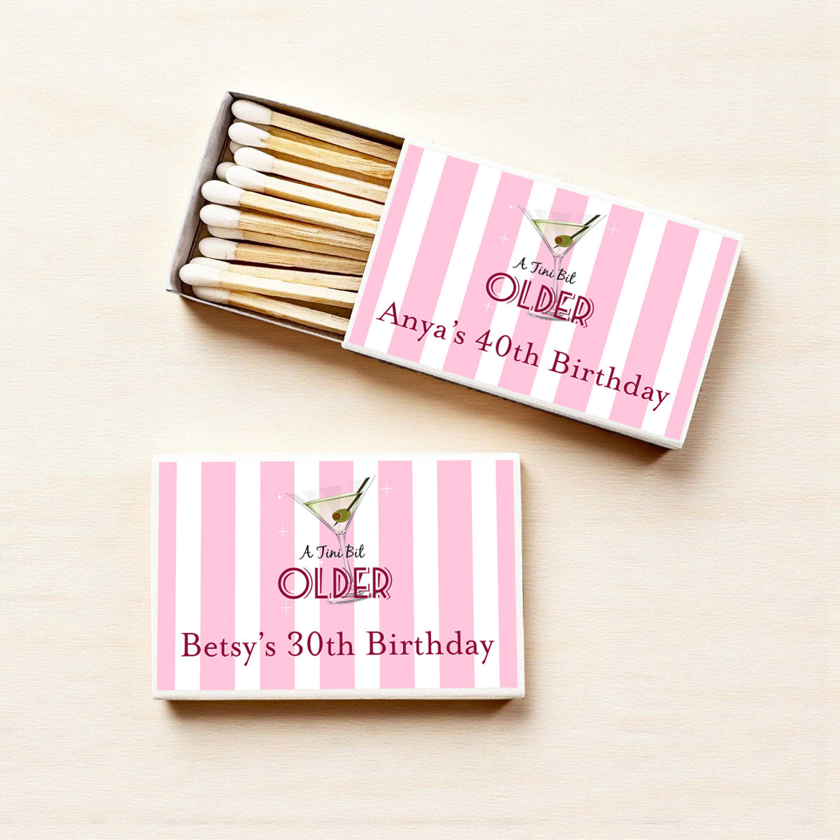 A Tini Bit Older Personalized Matches (Set of 50)