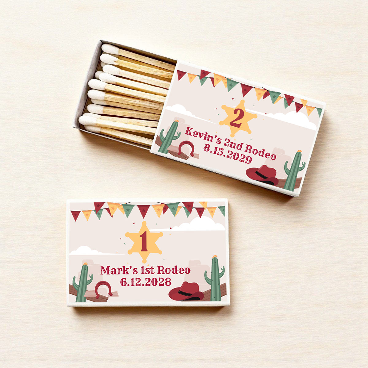 Wild West Birthday Rodeo Personalized Matches (Set of 50)