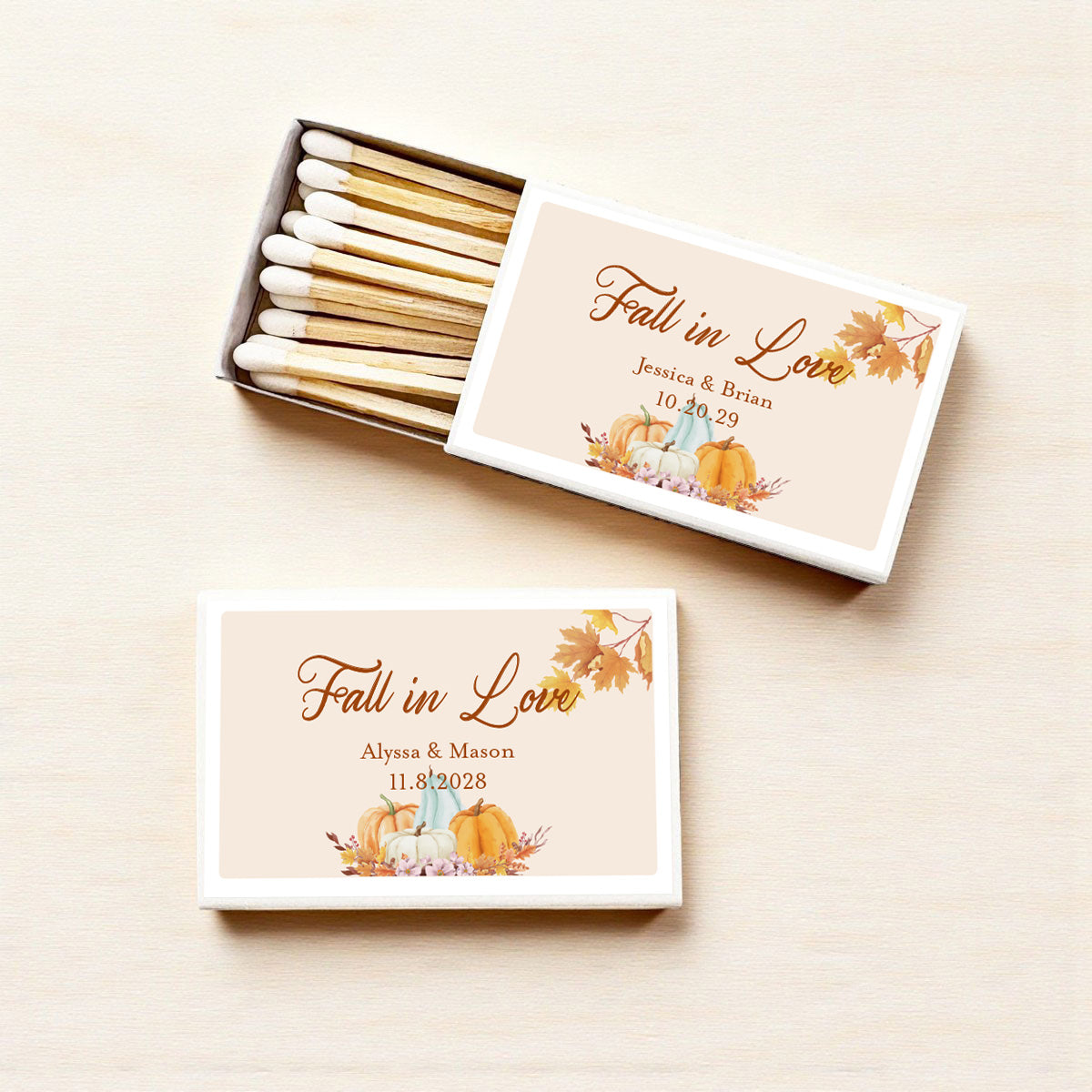 Fall Pumpkin Boho Personalized Matches (Set of 50)