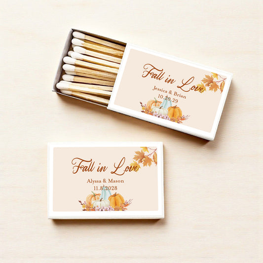 Fall Pumpkin Boho Personalized Matches (Set of 50)