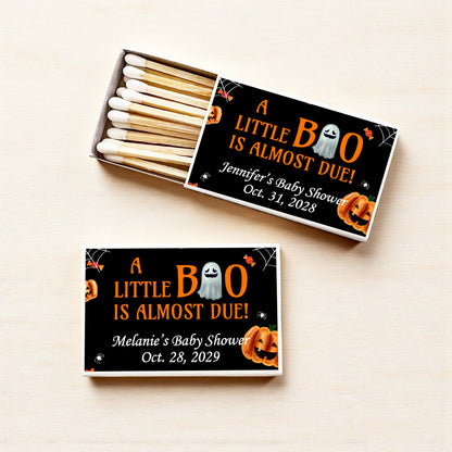 A Little Boo Is Almost Due Personalized Matches (Set of 50)