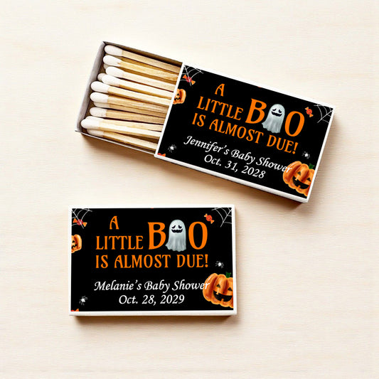 A Little Boo Is Almost Due Personalized Matches (Set of 50)