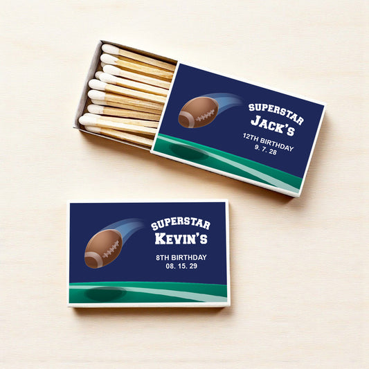 Football Birthday Personalized Matches (Set of 50)