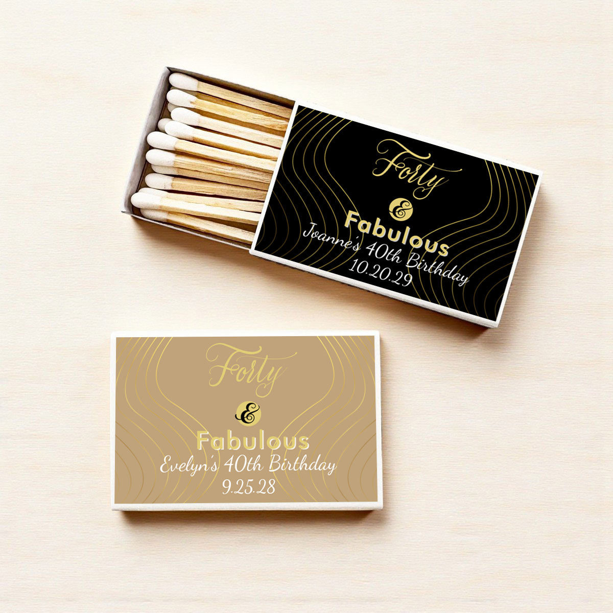 Forty & Fabulous Personalized Matches (Set of 50)
