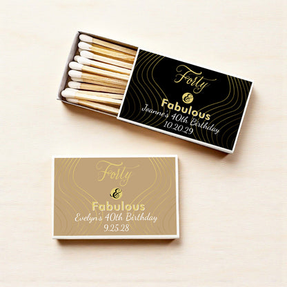 Forty & Fabulous Personalized Matches (Set of 50)