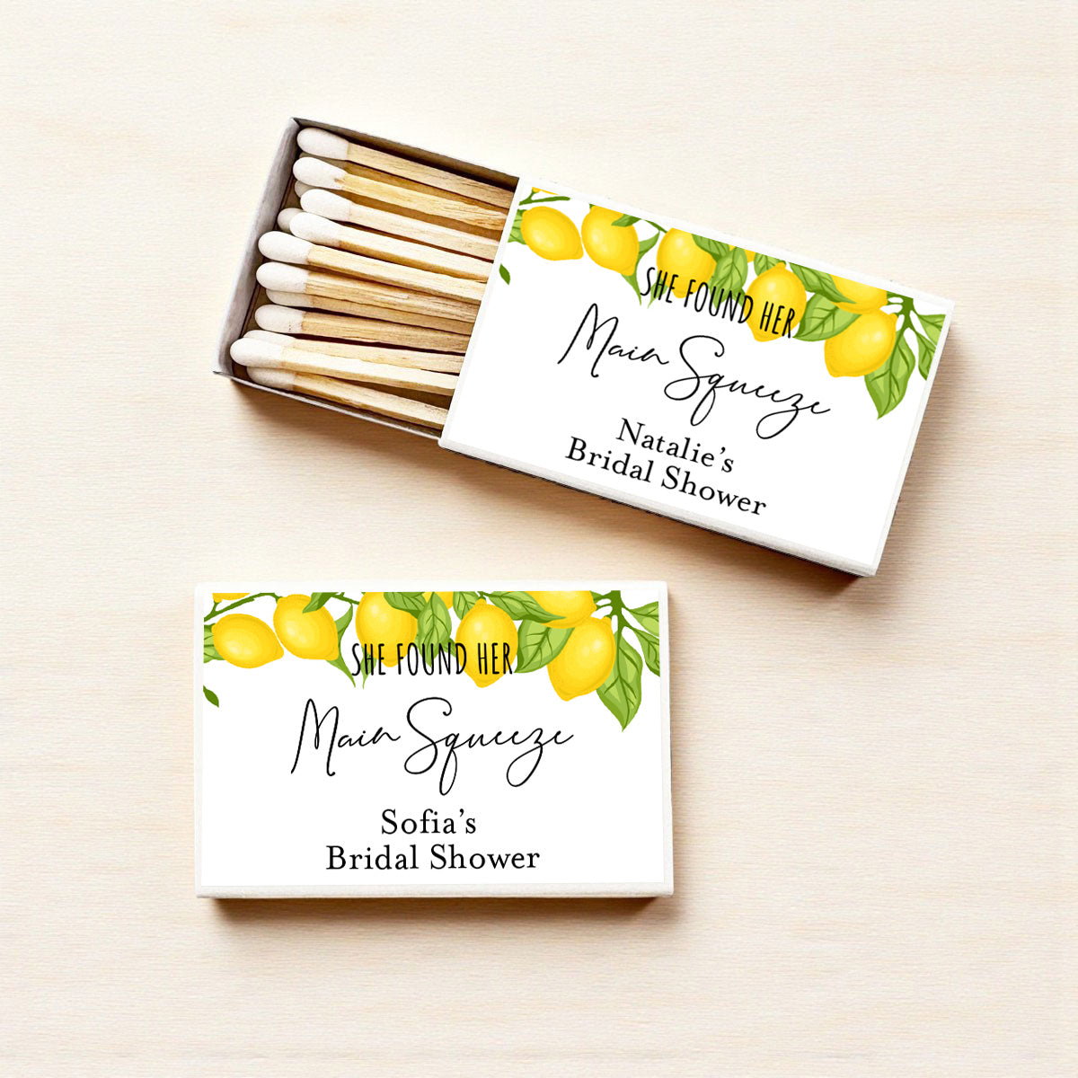 Mediterranean She Found Her Main Squeeze Personalized Matches (Set of 50)
