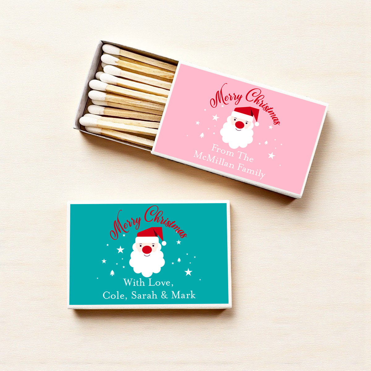 Christmas Santa Claus Personalized Matches (Set of 50)