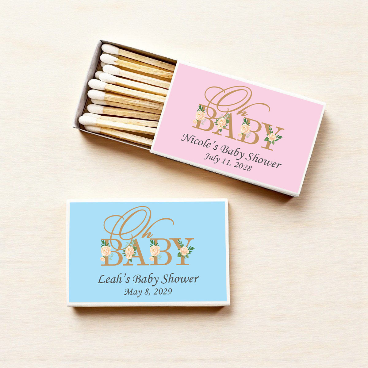 Oh Baby Personalized Matches (Set of 50)