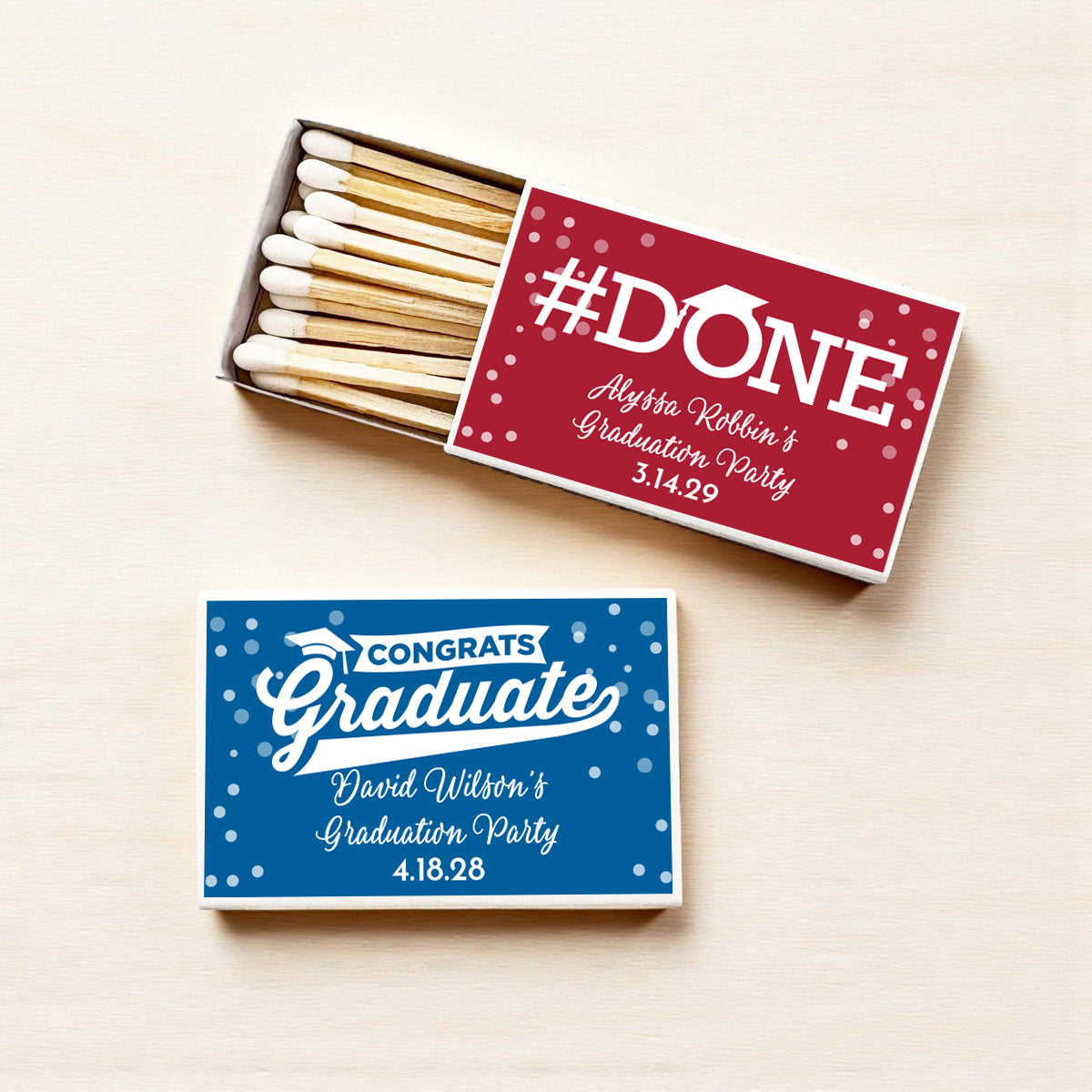 Graduation Personalized Matches (Set of 50)
