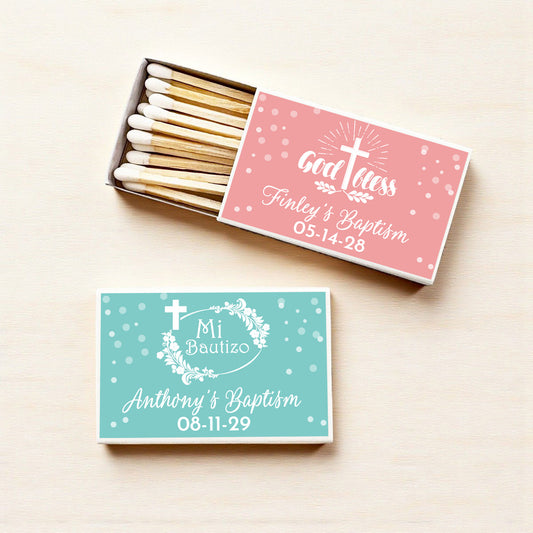 Baptism Personalized Matches (Set of 50)