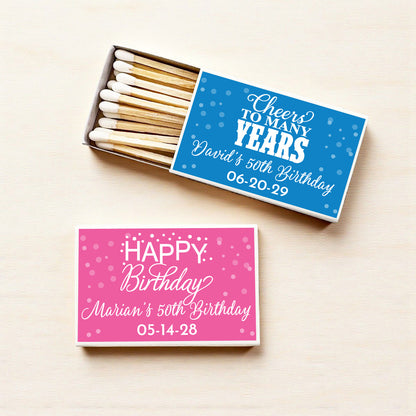 Adult Birthday Personalized Matches (Set of 50)