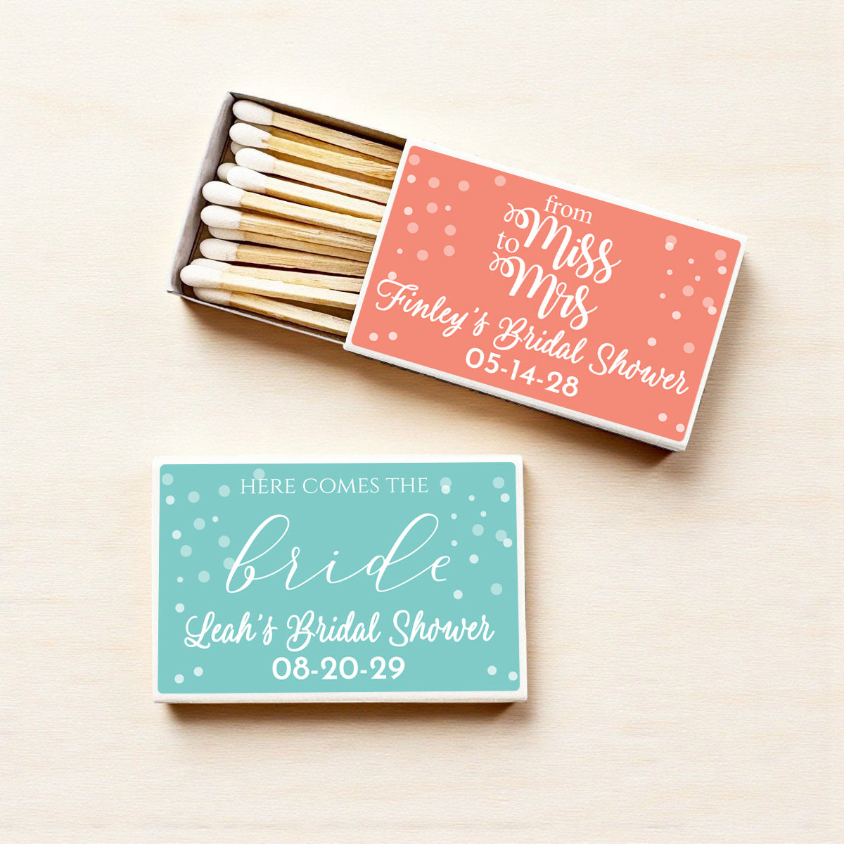 Bridal Shower Personalized Matches (Set of 50)