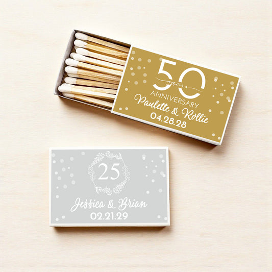 Anniversary Personalized Matches (Set of 50)
