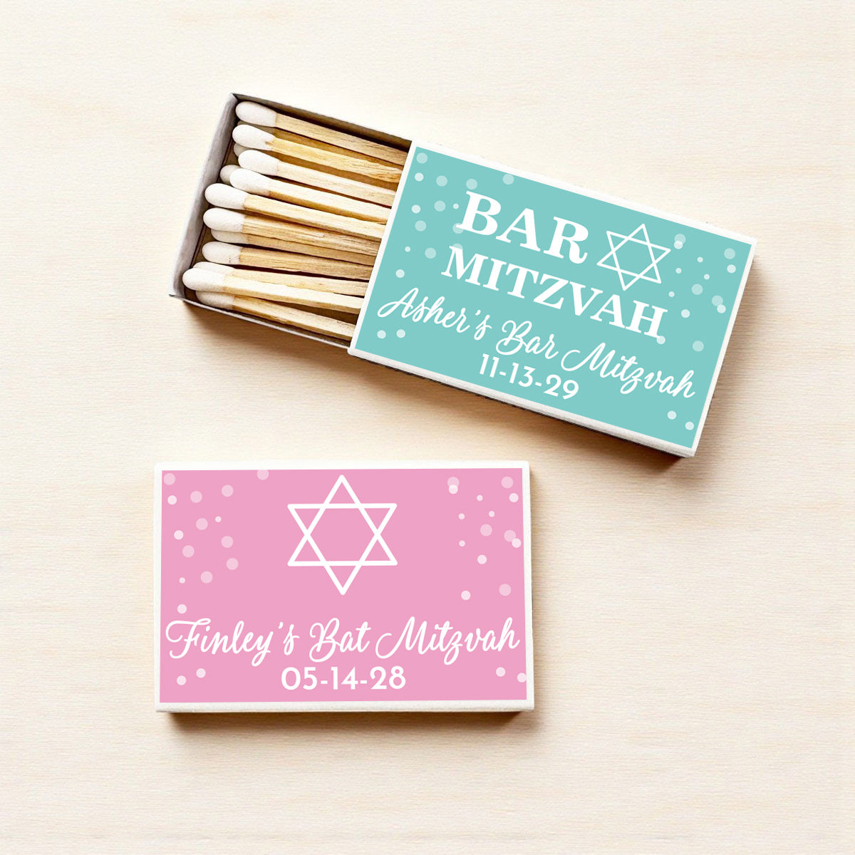 Bar/Bat Mitzvah Personalized Matches (Set of 50)