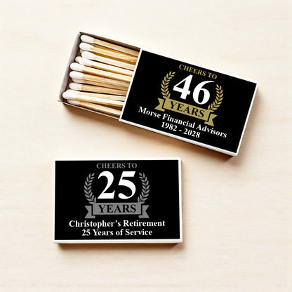 Cheers To Years Personalized Matches (Set of 50)